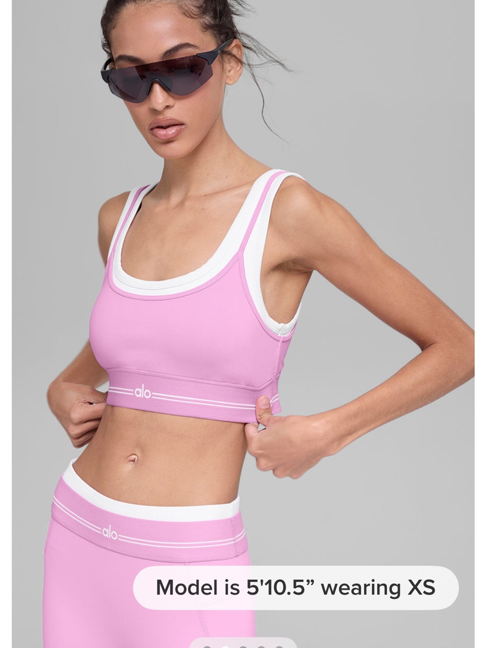 Alo Women’s Pink Scoop-Neck Sports Bra